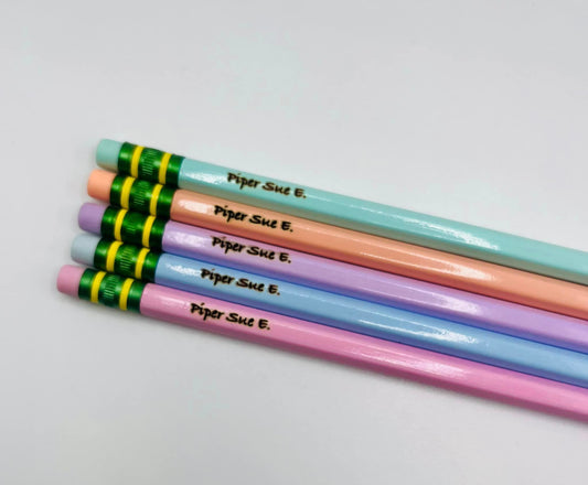 Ticonderoga PASTEL Personalized Pencils - Custom Engraved (5 Pack)