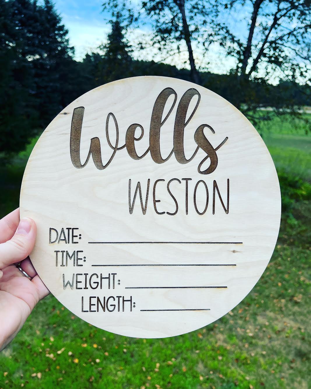 Custom Laser Engraved- Wooden Baby Sign (Announcement)