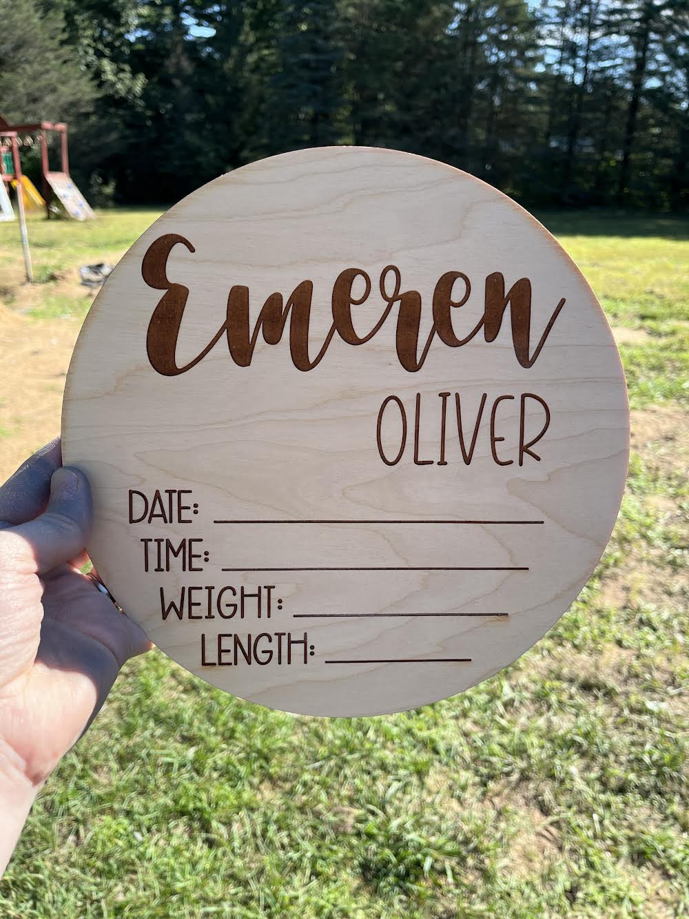 Custom Laser Engraved- Wooden Baby Sign (Announcement)