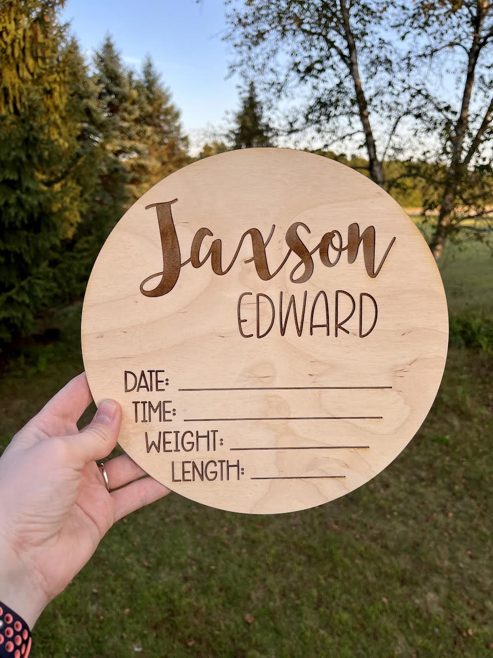 Custom Laser Engraved- Wooden Baby Sign (Announcement)